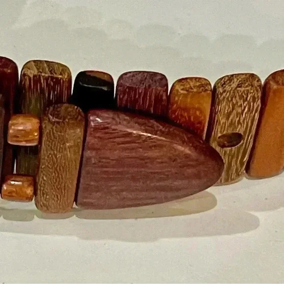 Vintage handcrafted, wooden belt, size medium-Unique and unusual - Picture 2 of 6